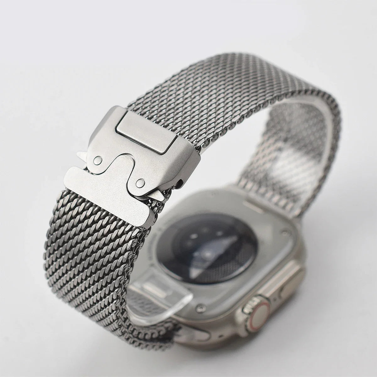 Official Titanium Milanese Loop Band for Apple Watch Bands Ultra 2/Ultra 49mm 46mm 45mm 44mm 42mm Parachute-style Strap Bracelet