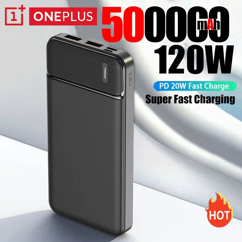 OnePlus 120w 50000mAh Power Bank 12w Portable Fast Charger External Battery Powerbank High Capacity Powerbank For Iphone Samsung