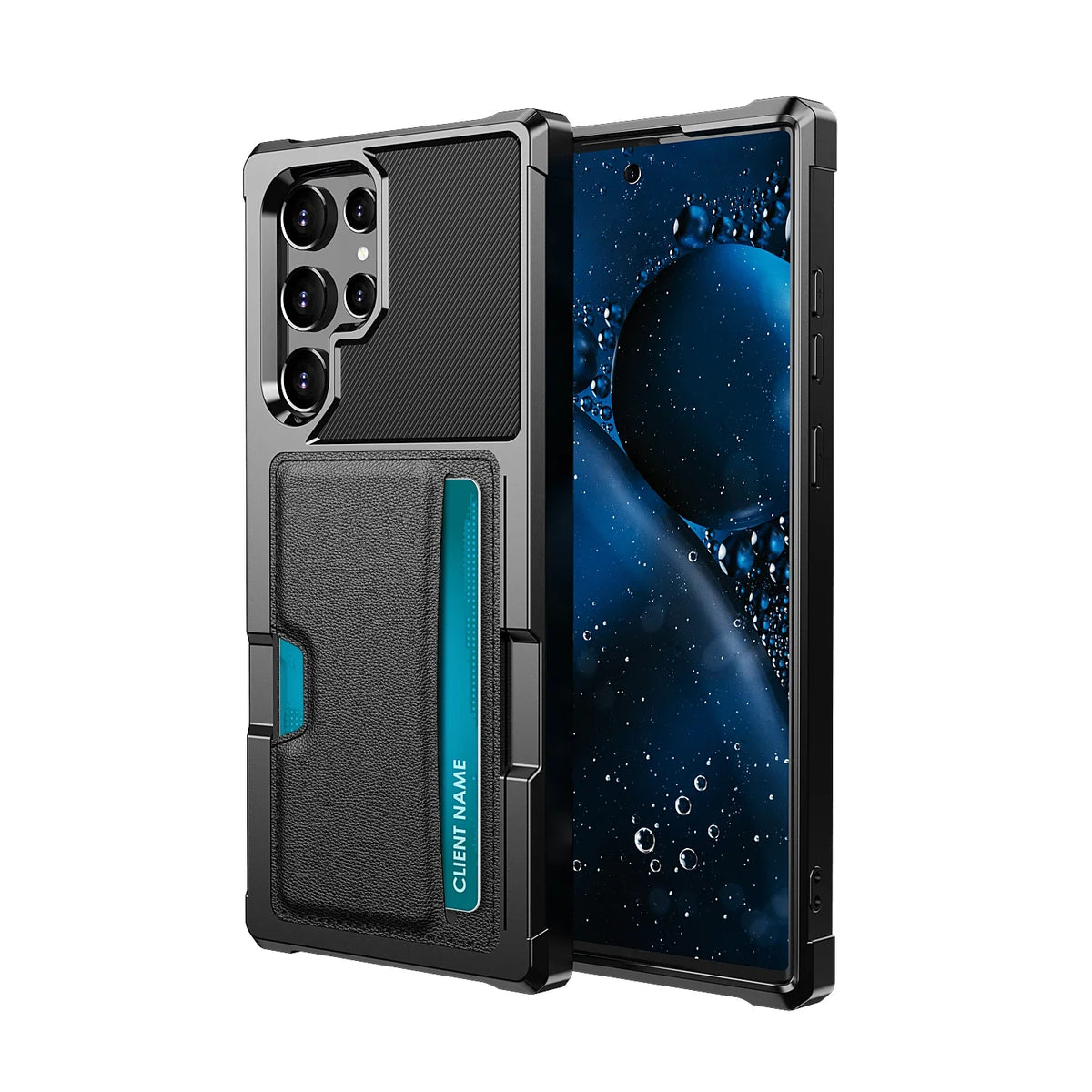 Card Holder Business Leather Case for Samsung Galaxy S25 Ultra S24 S22 S23 S21 FE S20 Plus A16 A55 5G A35 A15 A54 A14 A34 A53