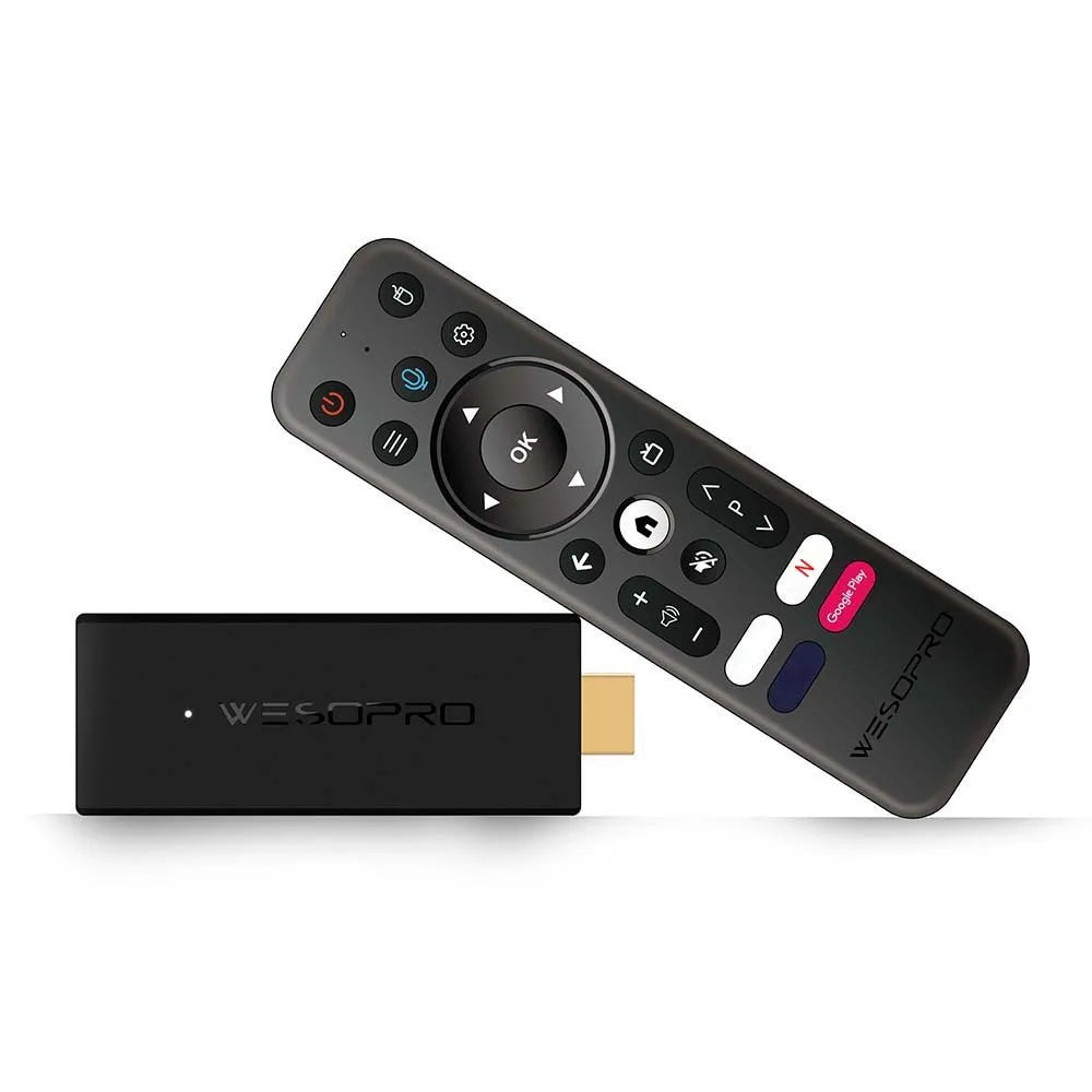 WESOPRO TV Stick G2 Android 12 Smart TV Dongle 2GB RAM 16GB ROM 2.4GHz 5.0GHz Wifi6 BT5.0 H.265 4K 30pfs Media Player