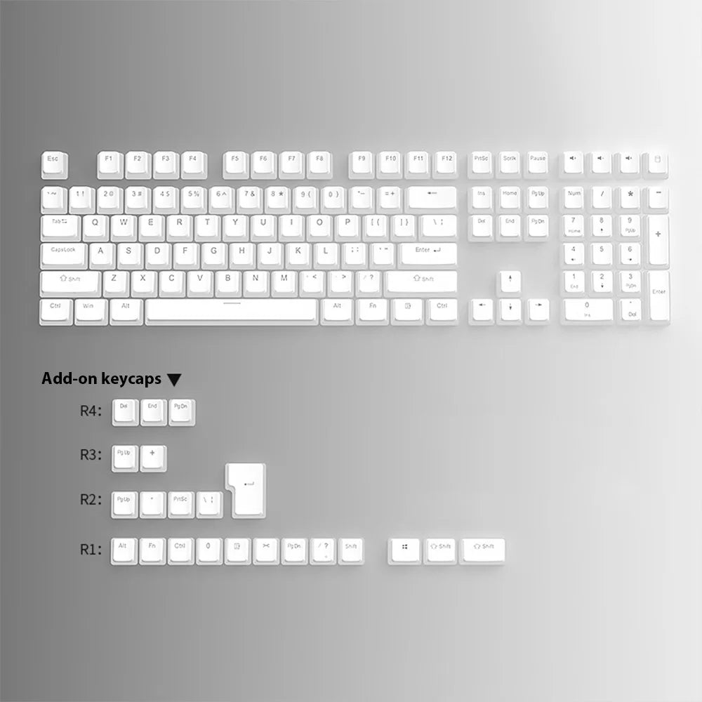 Pudding Keycap 130 Keys PBT Double Shot Mteria keyboard Keycap For 61 68 84 87 96 98 100 108 Key RGB Mechanical Keyboard keycaps
