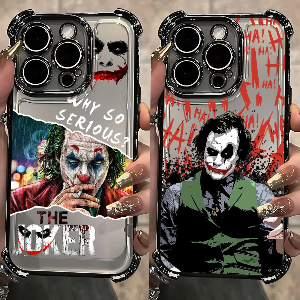 Cool Crazy j-jokers Plating Phone Case For iPhone 17 16e 16 15 14 13 12 11 Pro Max XR XSMax 7 8 Mini Air Plus Anti-Fall Airabag