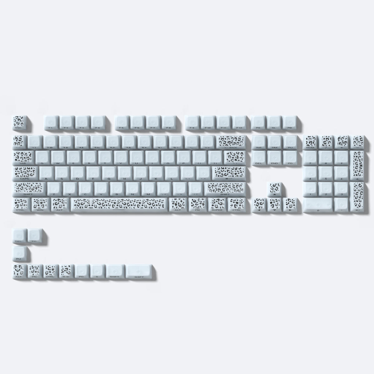 115 Keys Semi-transparent RGB Backlit PC Keycaps MDA Profile Foggy Pink UV-print Keycaps for Cherry Gateron MX Switches Keyboard