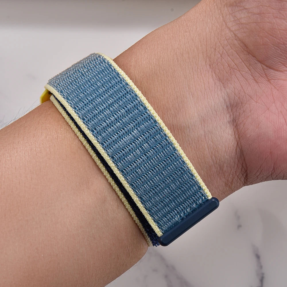 2026 Colorful Elastic Hook Loop Nylon Watch Strap Lightweight Adjustable Breathable Replacement Band 20mm/22mm