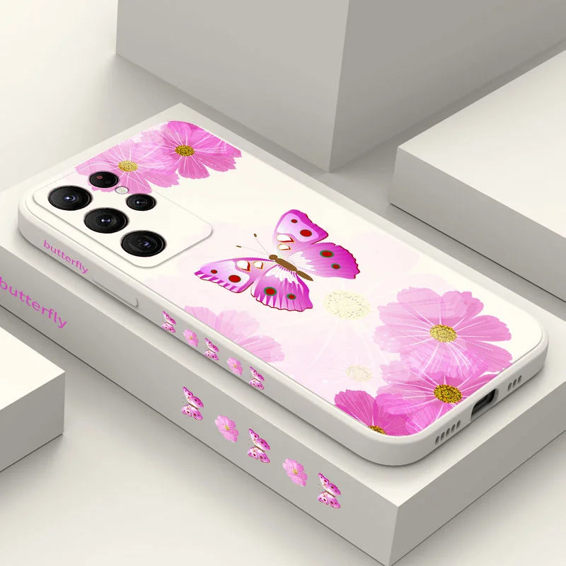 Printed Butterfly Phone Case For Samsung Galaxy S25 S24 S23 S22 S21 S20 Ultra Plus FE S10 S9 S10E Note 20 ultra 10 9 Plus Cover