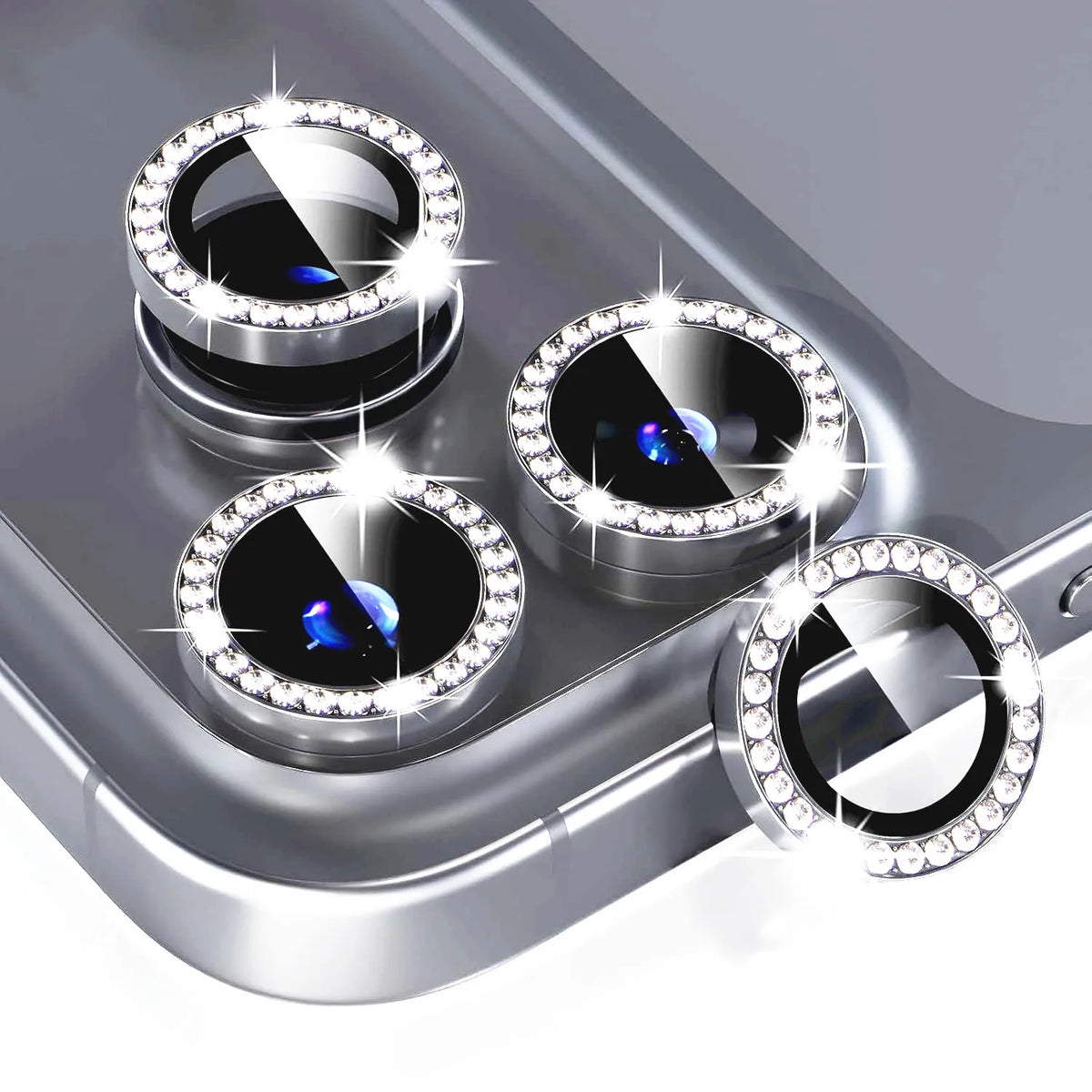 Bling Glitter Diamond Metal Frame Camera Protector For IPhone 17 Pro Max Air 17Pro Alloy Lens Tempered Glass Film Ring Cover Cap
