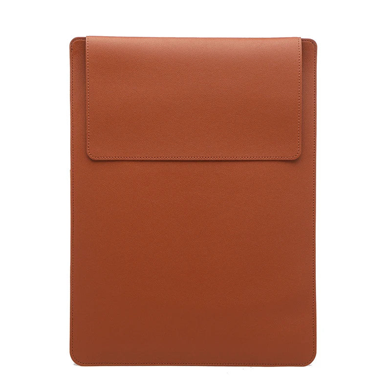 Portable Leather Laptop Sleeve Case Bag for Macbook Air 12 13 14 15 16 Inch M5 M4 M3 M2 Chip Mac Book Pro Adjustable Stand Cover