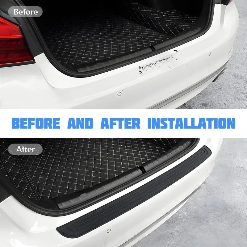 Car Trunk Sill Protector, Rear Bumper Guard, Tailgate Threshold Strip, Silicone Anti - Collision & Scratch Protection for Auto