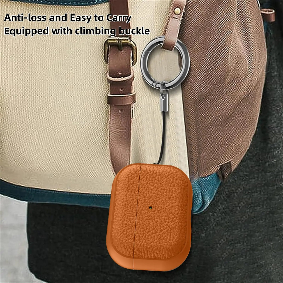 For AirPods 5/4/Pro 3 Leather Pattern TPU Earphone Accessories Full Protective Case with Keychain for AirPods 5/4/Pro 3/Pro 2