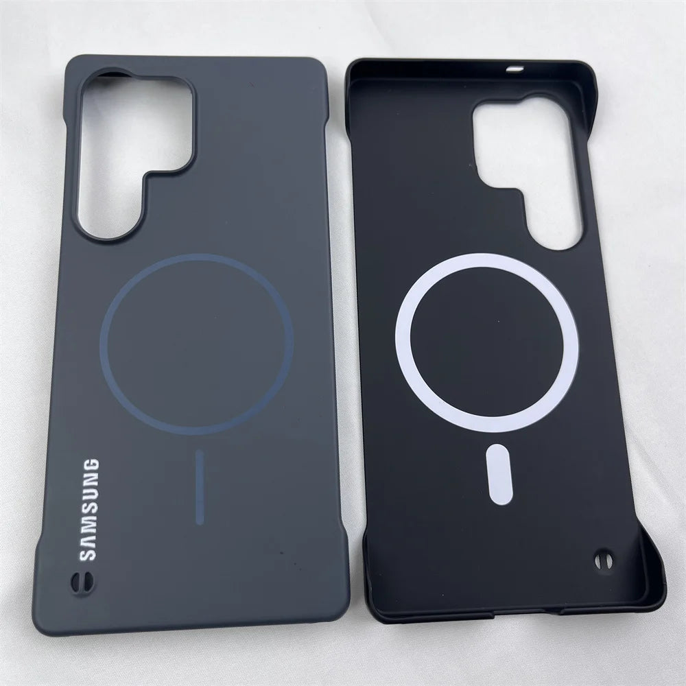 Slim Frameless Matte PC Magnetic Case For Samsung S26 S25 S24 S23 S22 Ultra Plus FE S25edge For Magsafe Wireless Charger Cover