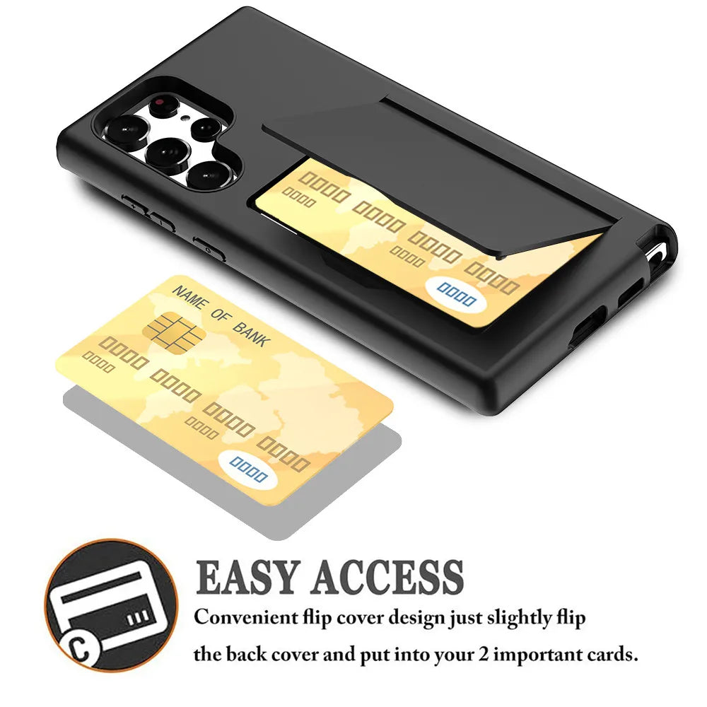 For Samsung Galaxy S24 Ultra S23 S22Plus S21+ S20 FE S10 A12 A52 A72 Case Wallet Card Slot Credit Card Cover For Samsung Note 20