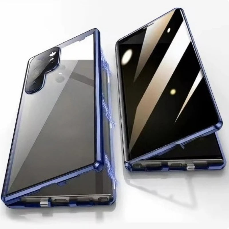 360 ° Protection Anti Peeping Metal Magnetic Case For Samsung Galaxy S26 S25 S24 S23 S22 Ultra Plus Double-Sided Glass Snap Lock
