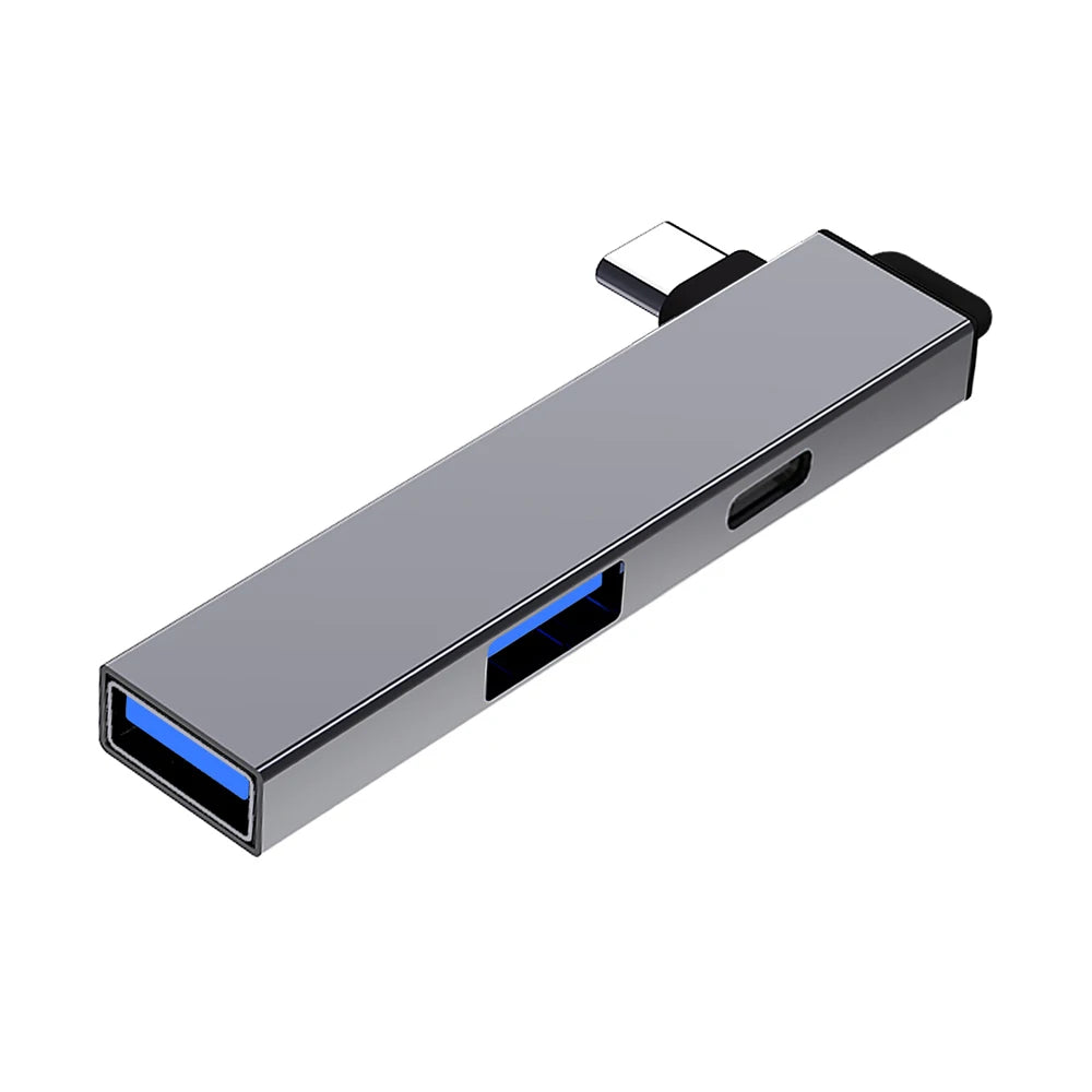 3-in-1 USB 3.0 Hub Dock with Hanging Loop, USB C to Type-C Expander for Laptops and Phones, Wireless Adapter for Expansion, USB