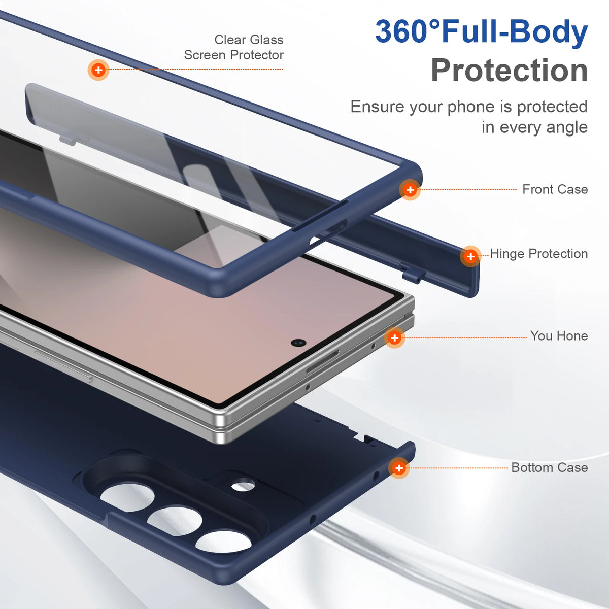 Magnetic Full Cover Hard PC Back Phone Case With Hinge Protection For Samsung Z Fold 8 Ultra 7 6 5 4 With Glass Film Protector