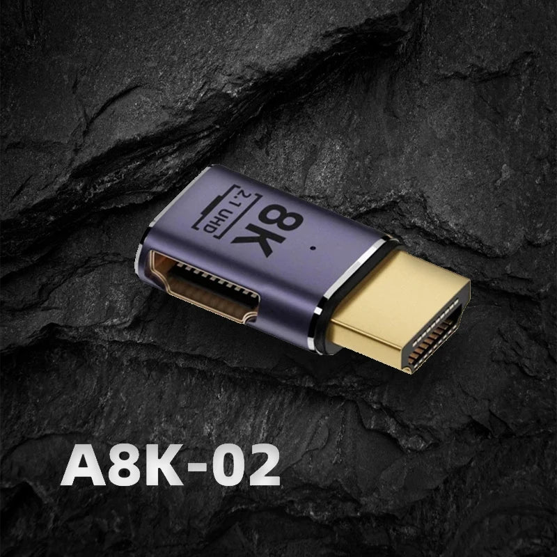 8K HDMI-compatible 2.1 Cable Connector Adapter 270 90 Degree Angle 2 Pieces Male To Female Converters Cable Adaptor Extender 3D