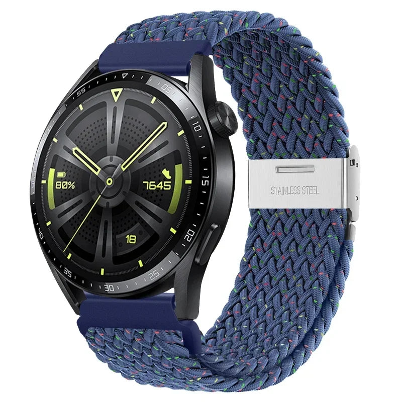 20 22mm Strap for Samsung Galaxy Watch 7 6 5 4 Band 40/44mm 5Pro Active 2 Gear S3 Braided Elastic Bracelet for Huawei GT2/3 4Pro