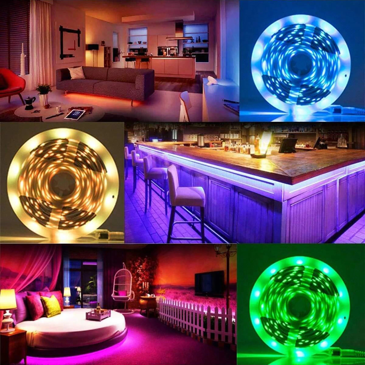 LED Strip Lights, RGB Color Changing Led Strip Lighting with 24-Key Remote and APP Control, Music Sync Lights