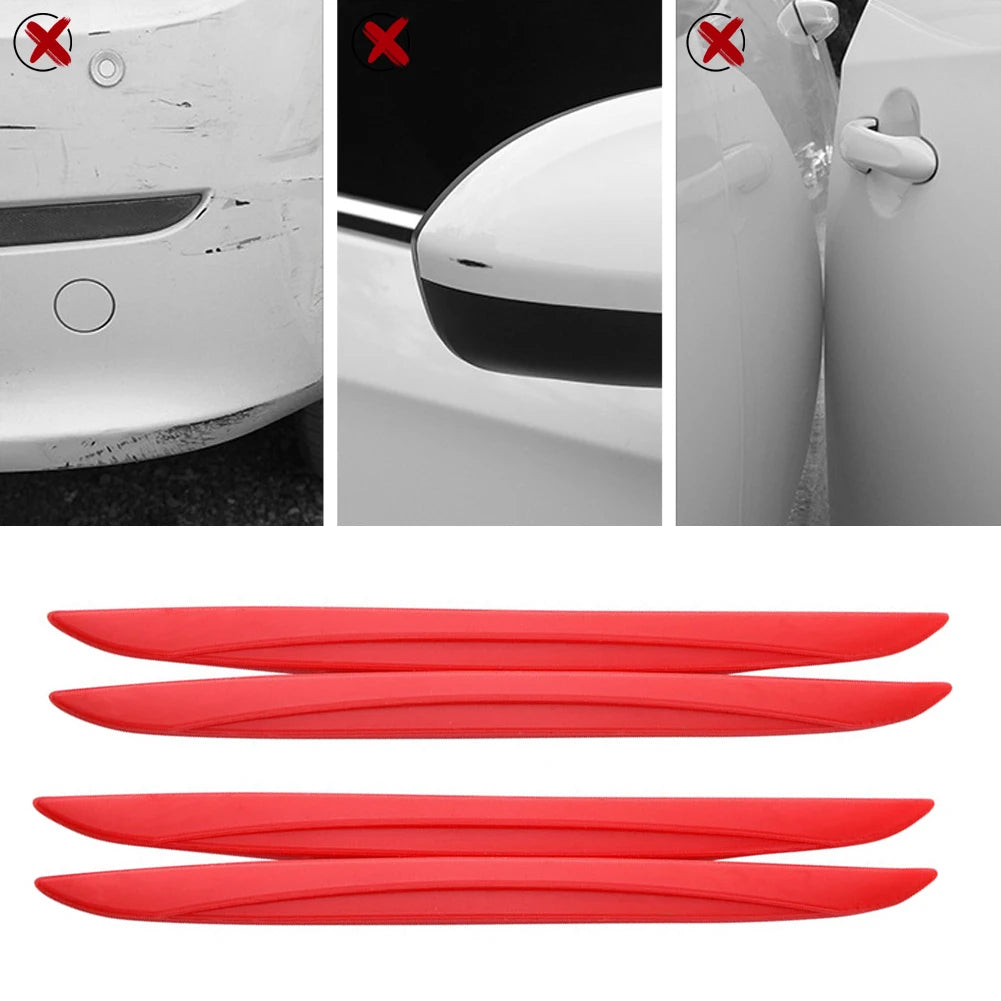 4PCS / Set Universal Scrape Guard Bumper Guards Car Door Edge Protector Rearview Mirror Protection Sticker Protective Strip