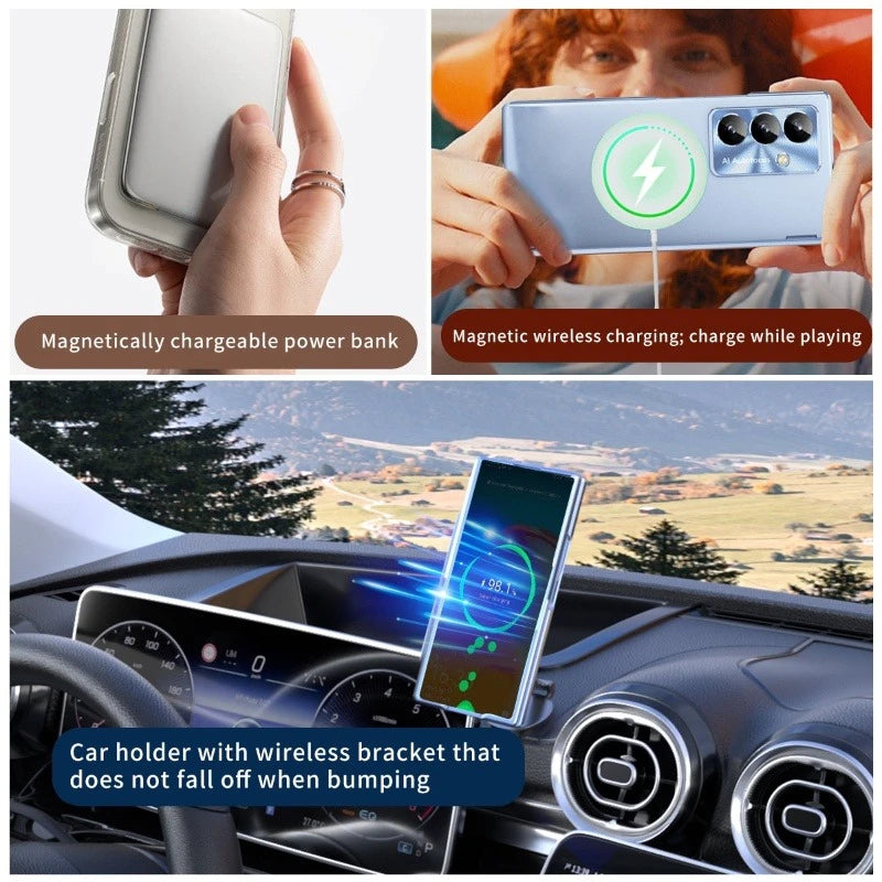 For Samsung Galaxy Z Fold 7 6 8 Magsafe Case With Hinge Protection Magnetic Cover With Touch Pen Stylus S Pen & Screen Protector