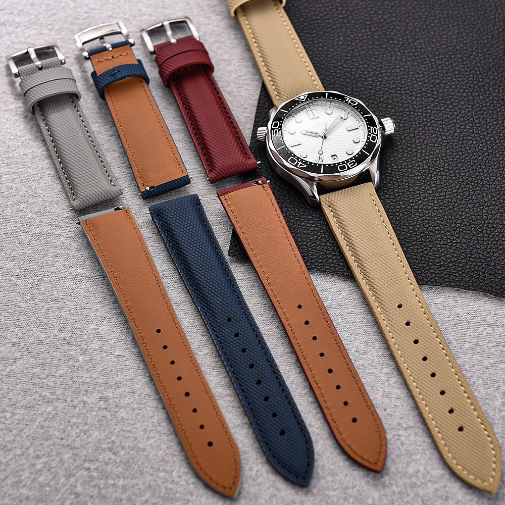 NATOBELT Sailcloth Watch Strap 18mm 19mm 20mm 22mm PVC Watch Strap Nylon Watchband Quick Release Sport Wristband Accessories
