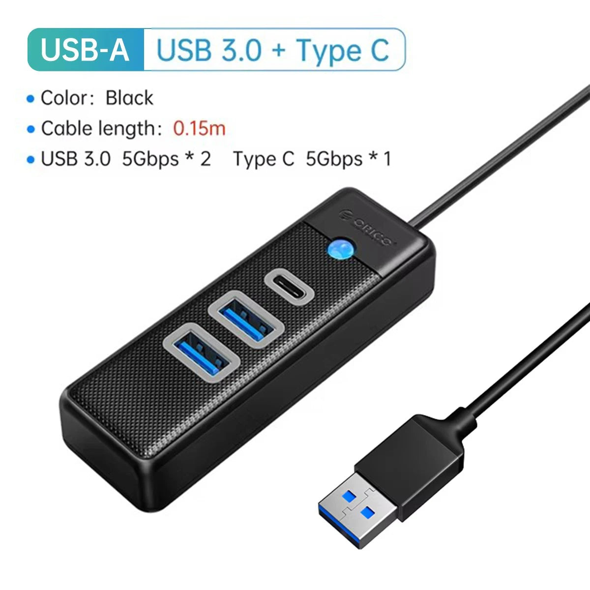 ORICO Usb Hub 5Gbps USB 3.0 3/4 Ports High Speed Mini Usb Splitter OTG Adapter for Desk PC Computer Accessories Hub Dock Station
