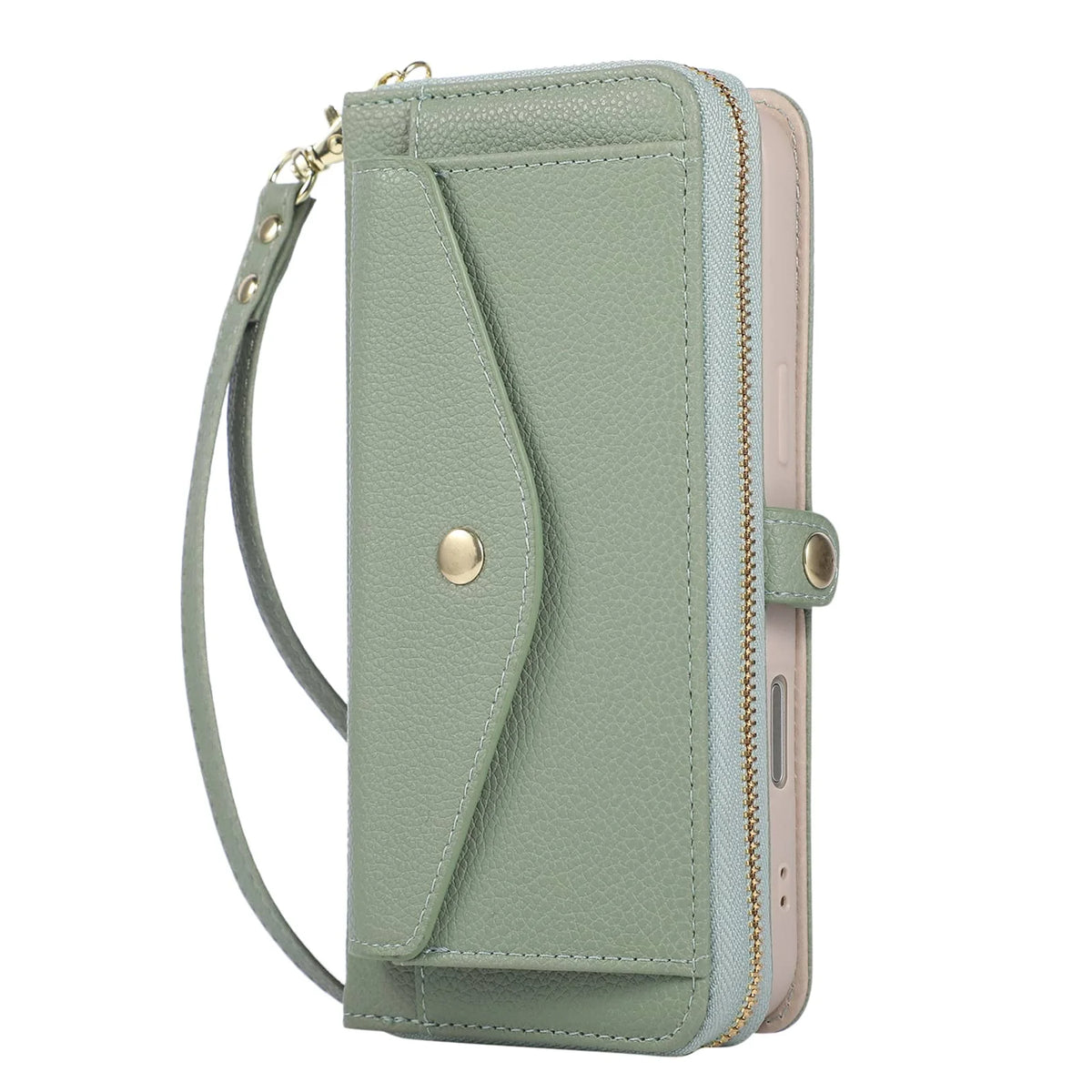 WEFOR Crossbody Wallet Case for Samsung Galaxy S26 S25 Edge S24 S23 FE S22 S21 S20 Ultra, Strap Card Holder Kickstand Mirror