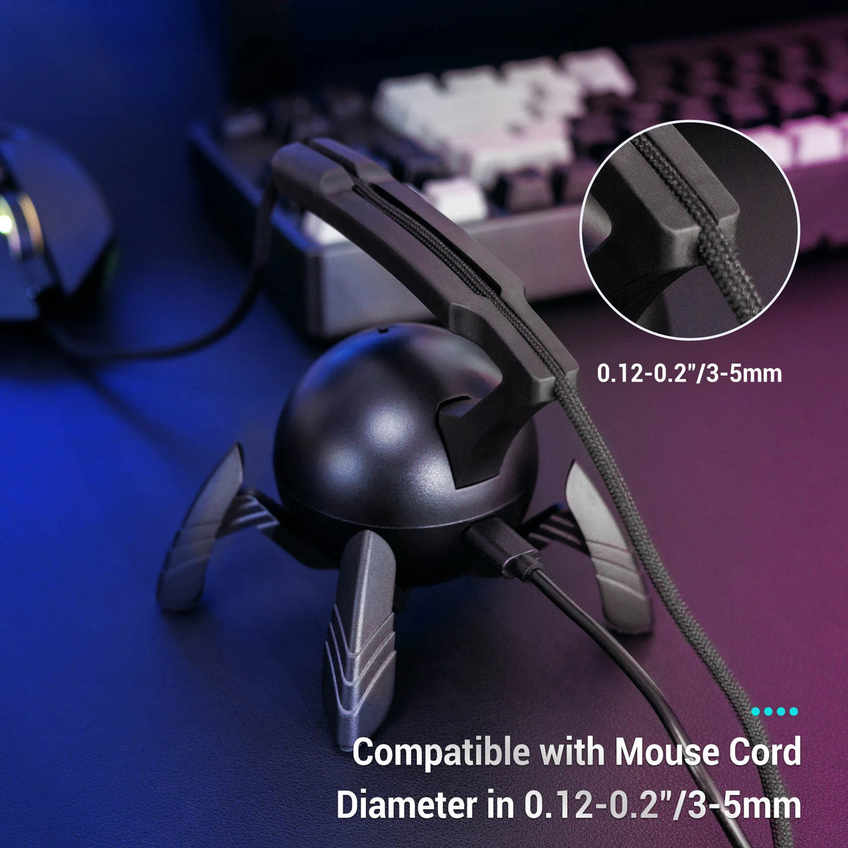 New Mouse Cable Holder RGB Light Gaming Mouse Bungee Cord Clip Wire Organizer Flexible For E-sports Mice Perfect Playing Game