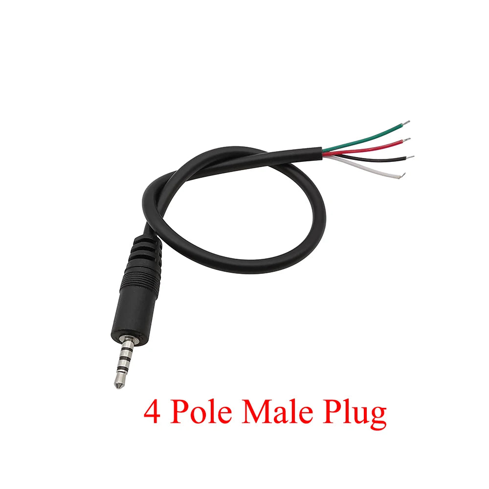 1/3/5Pcs 2.5mm 2/3/4 Pole Wire Male Female Plug Jack Audio Cable Mono Stereo Aux Connector Headphone Extension DIY Repair