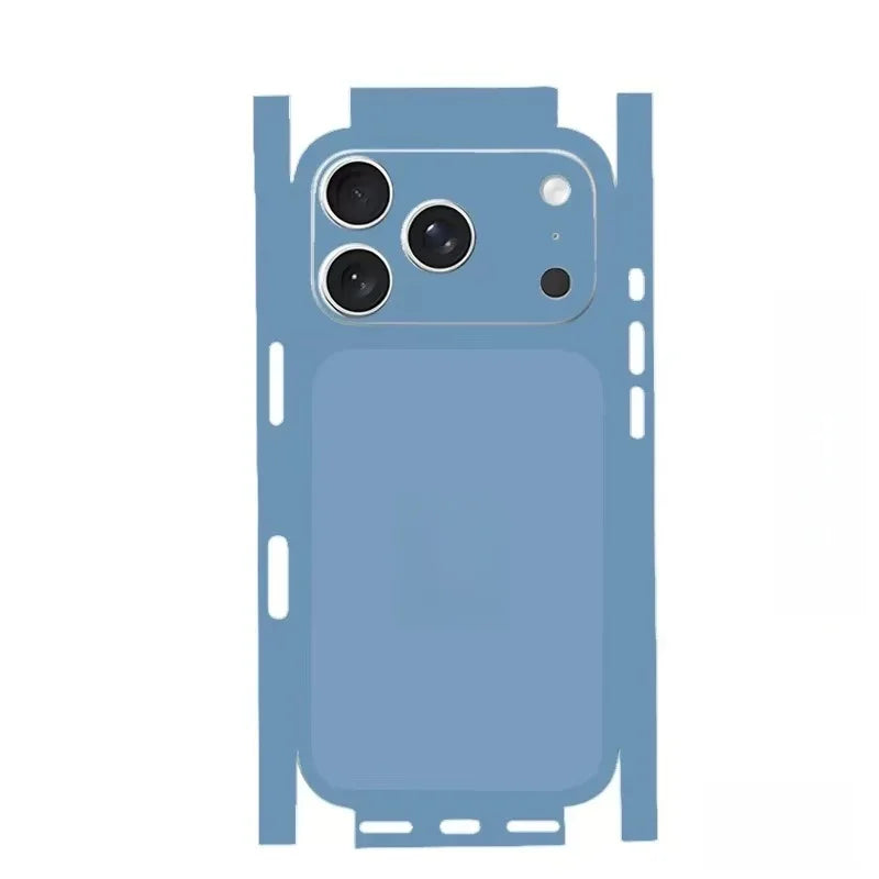 For Apple iPhone 17 16 15 14 IPhone13 Pro Max Full Body Wrap Decal Skin 3D Plain Color Rear Protective Sticker Film