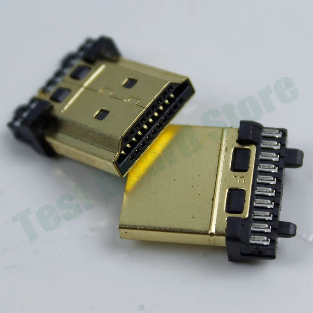 1Pce HDMI 19P Gold-Plated Soldering Male High-Definition Data Cable Connector with Plastic Shell Soldering Cable Connector