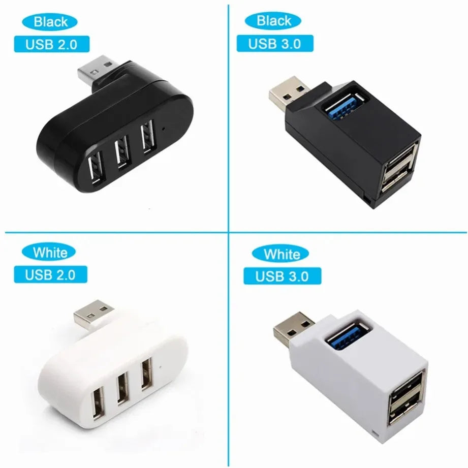 Grwibeou Mini 3 Ports USB 3.0 HUB Extender Splitter USB Hub 3.0 2.0 Adapter High Speed For PC Laptop Mac Computer Accessories