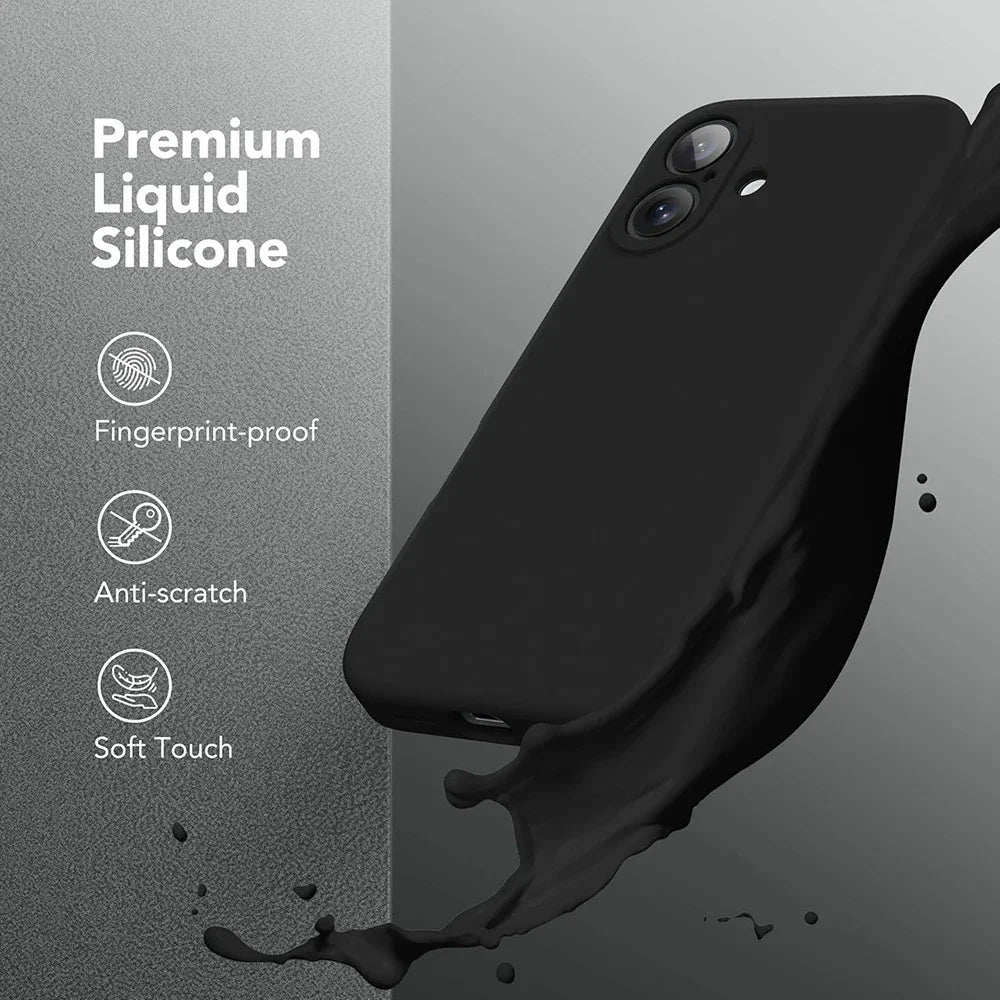 For iphone 17 16 15 14 13 Pro ProMax mini Air PLus Delicate Case Fall prevention Case Liquid Silicone Plain Rubber TPU Protector