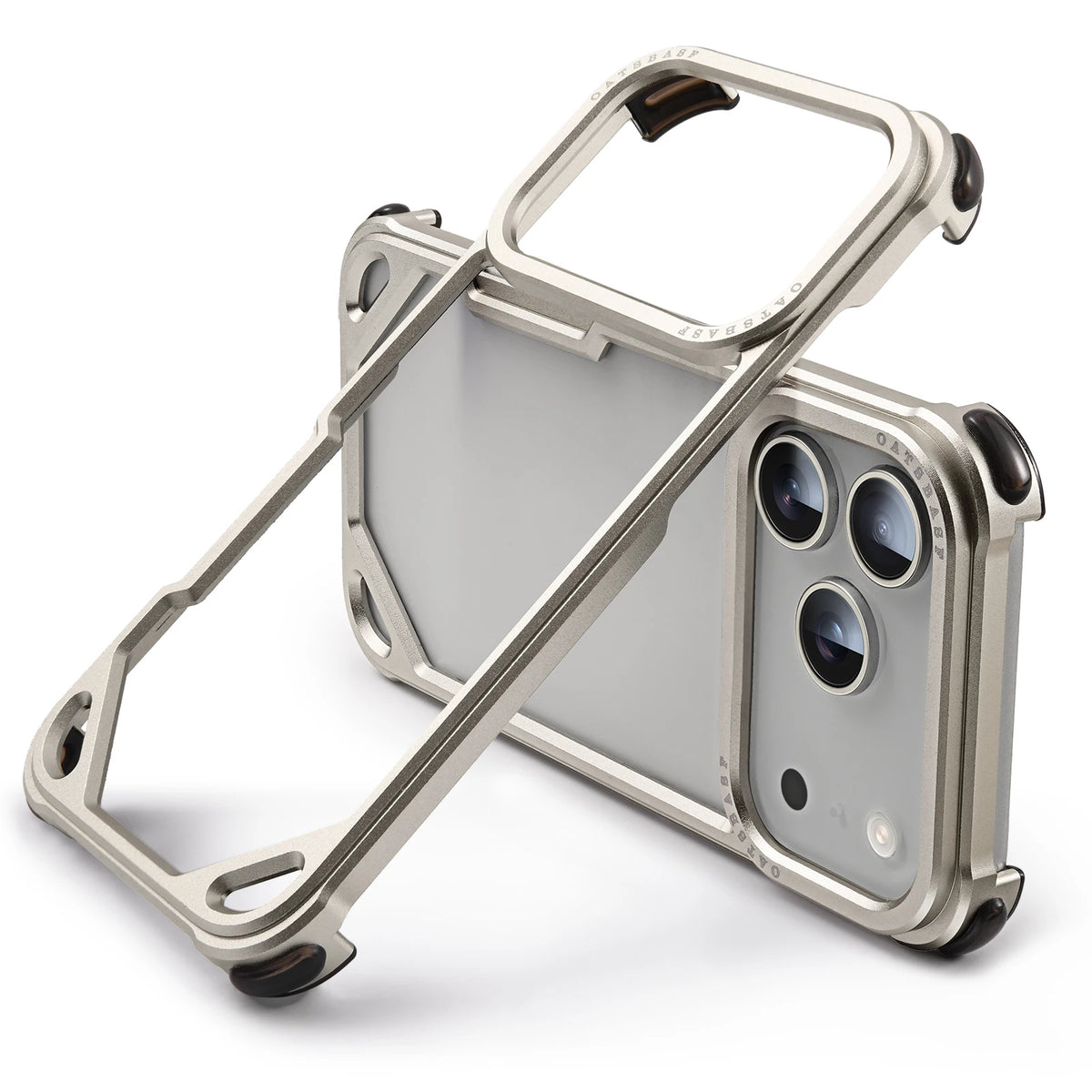 Oatsbasf for iPhone 17 Pro/Pro Max/17 Air Phone Case Metal Frame Minimalist Wireless Charging Ultra-thin Protecitve Cover