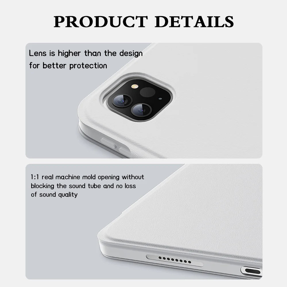 For 2024 iPad Case Air 11/13 M2 Pro 11/13 M4 for iPad Air 4 Air 5 Pro 11/12.9 iPad 5/6/7/8/9/10th Acrylic Clear Y-Fold Stand