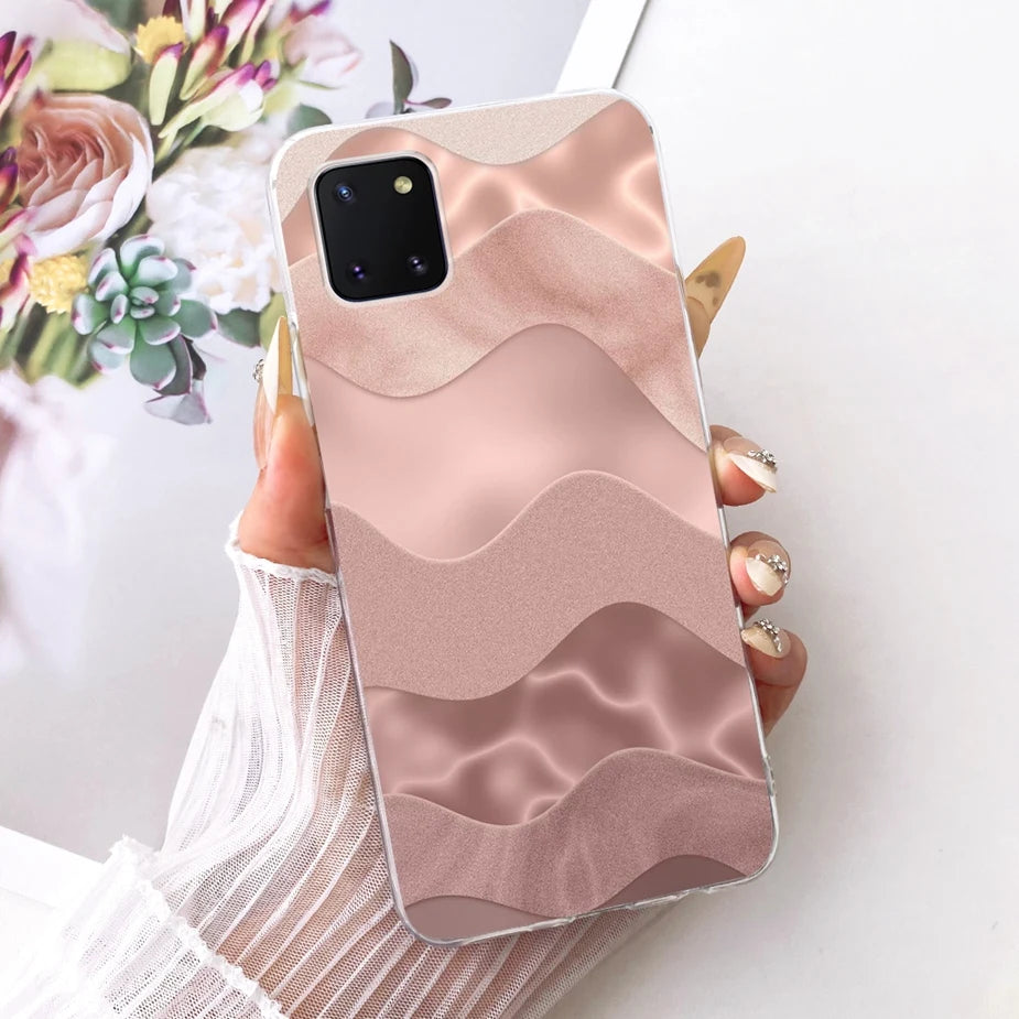 For Samsung Galaxy Note 10 Lite Case SM-N770F Luxury Flowers Painted Cover Soft Silicone Case For Samsung S10 Lite SM-G770F Bags