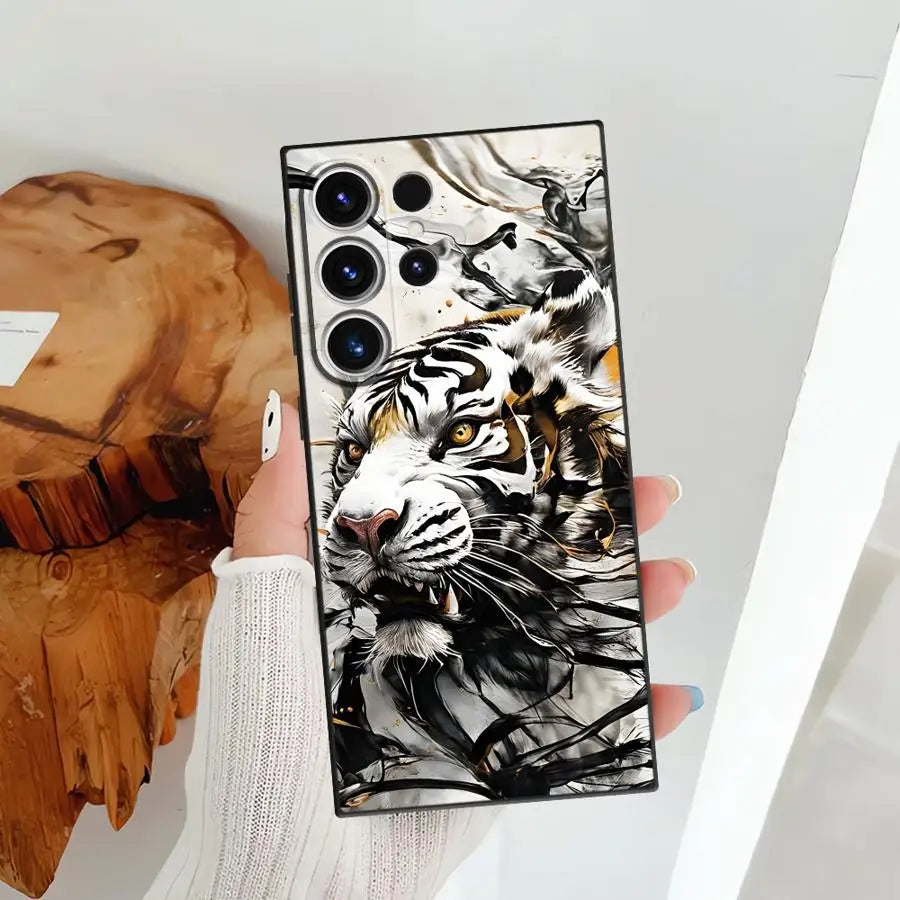 Cool Tiger Funda Phone Cover Case for Samsung Galaxy S26 Ultra S24 S21 FE S25 Plus S23 S20 Ultra S10 S9 Note 20 8 9 10