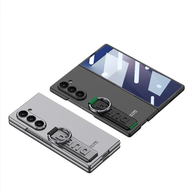 Elastic Wrist Strap Ring Protective Phone Case for Samsung Galaxy Z Fold 7 6 Fold7 Fold6 Shockproof Cover
