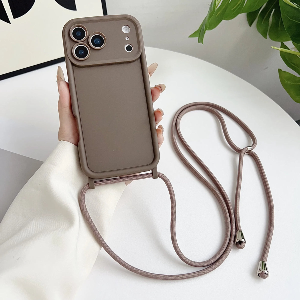 Luxury Phone Case for IPhone 17 Pro Max 16 15 14 Plus 13 12 11 with Crossbody Lanyard Camera Protection Coque Shockproof Cover