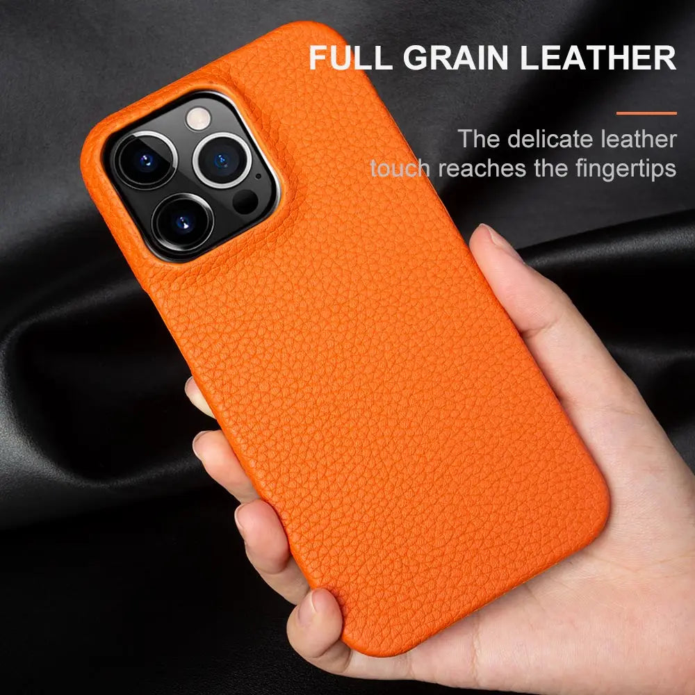 For iPhone 13 Pro Case Luxury Genuine Leather Cover Back Etui Coque Shockproof for Funda IPhone14 XR XSMax 15 7 8Plus 12 Carcasa