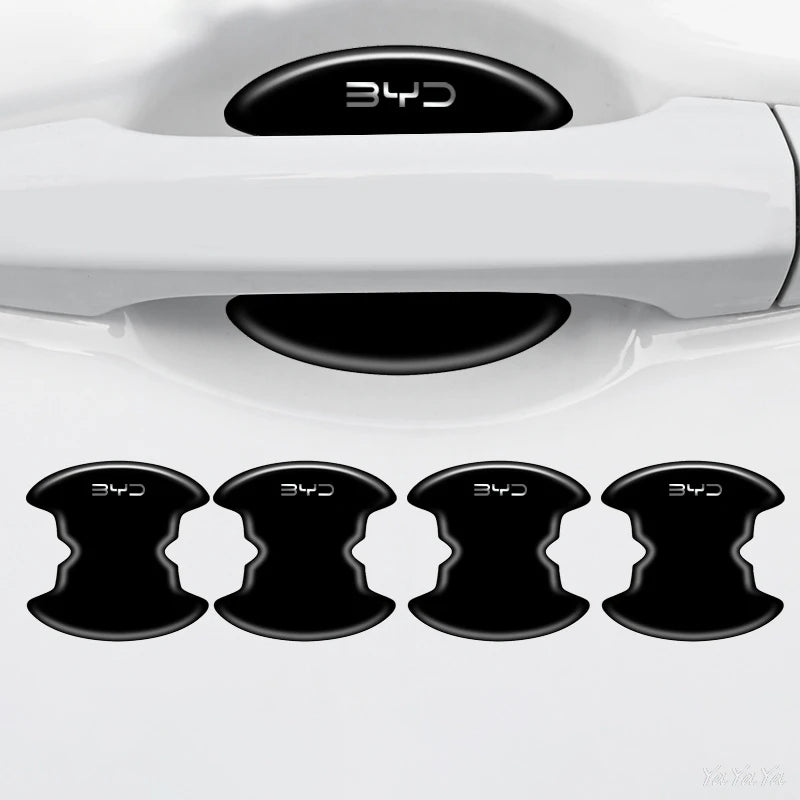 BYD Logo Car Door Handle Protector Anti-Scratch Door Bowl Sticker Auto Exterior Decoration Accessories
