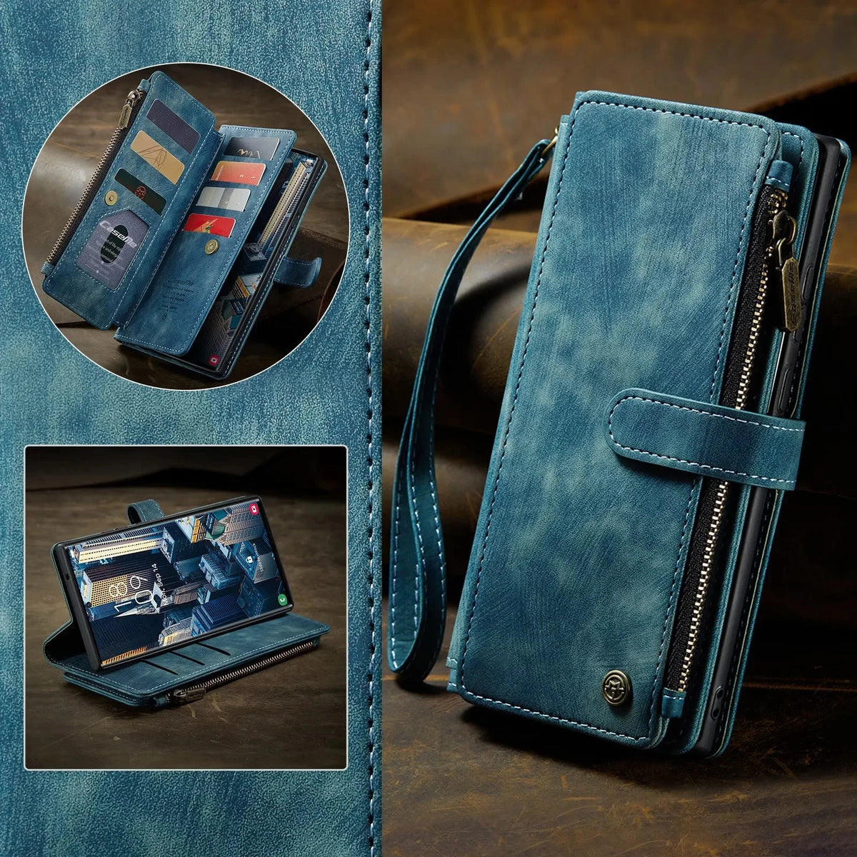 Flip Leather Phone Case For Samsung Galaxy S25 Edge S24 S26 Ultra S23 FE S22 S21 S20 Plus Note20 A16 A56 A17 A37 A57 Wallet Etui