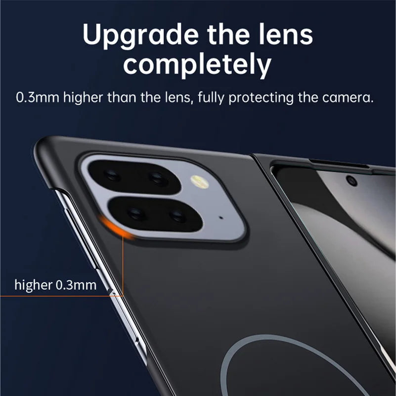 Slim Bezel-less Skin Feel Thin Magnetic Ring Case For Google Pixel 10 Pro Fold pixel9 pro fold pixel fold Camera Protect Cover