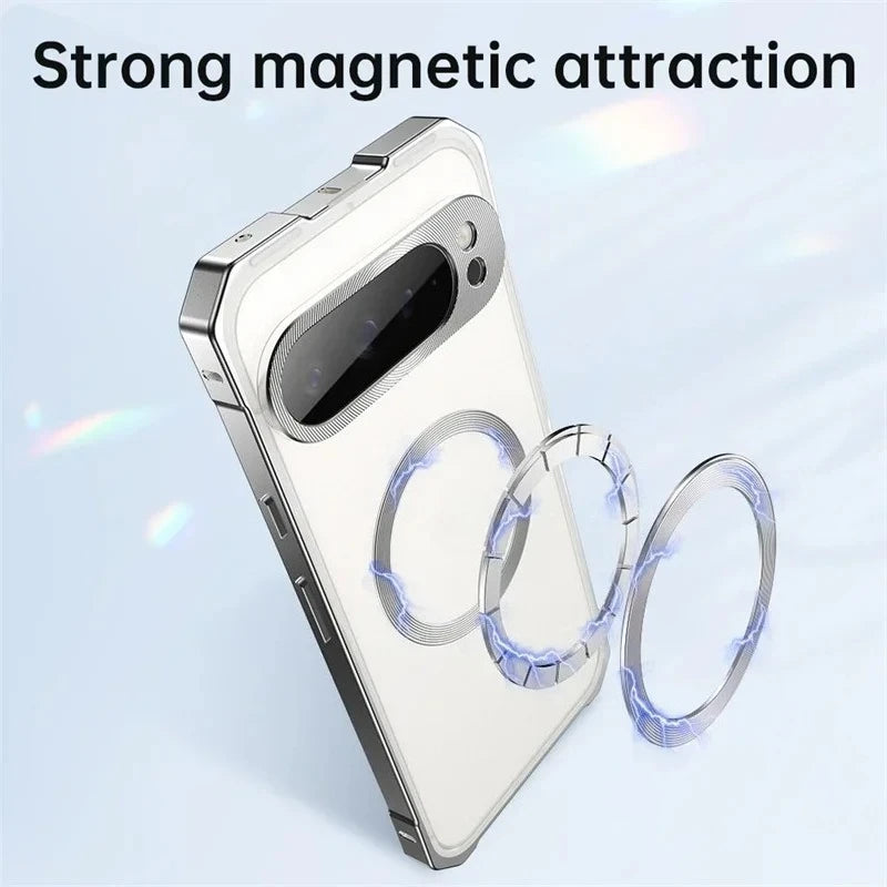 Full Body Metal Bumper for Magsafe Case for Google Pixel 10 Pro XL 8 9 Frame Protect Wireless Charge Shockproof Protect Cover