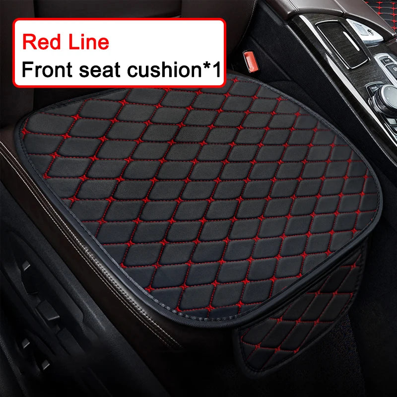 Universal Car Seat Covers Pu Leather Fashion Car Front and Rear Seat Cushions Car Seat Protector Four Seasons Auto Accessories