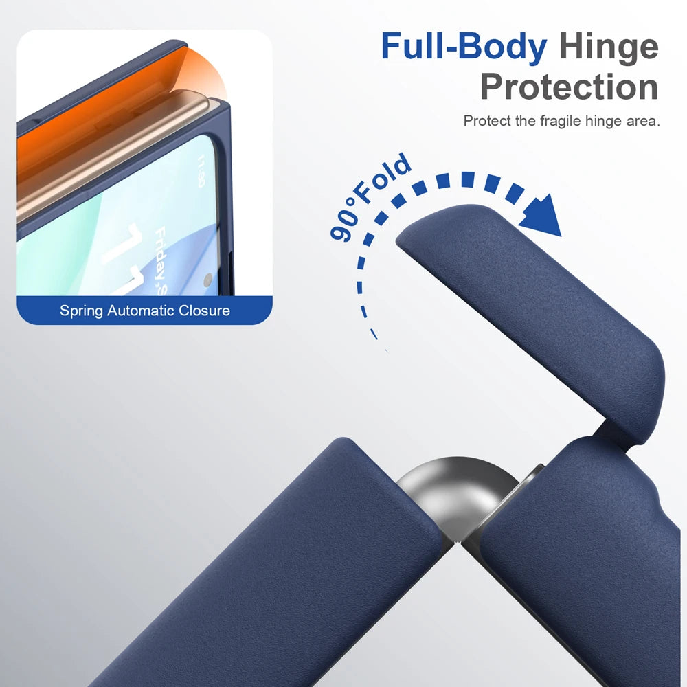 KEYSION Magnetic Fold Phone Case for MagSafe for iPhone Duo Matte Hard PC Shockproof Back Cover With Hinge+ HD Screen Protector