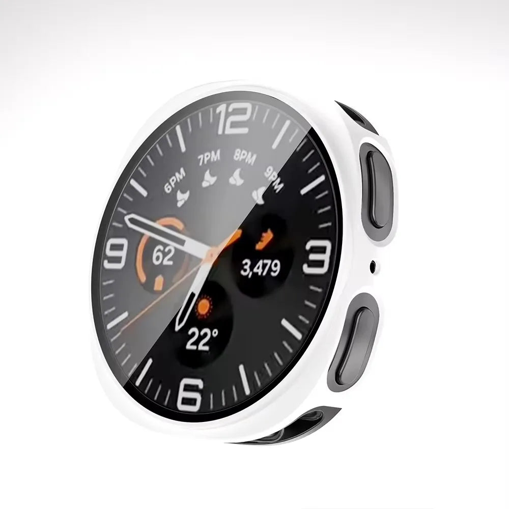 Tempered Glass+Case For Samsung Galaxy Watch8 40mm44mm, All-Around Screen Protector Hard PC Bumper For Galaxy Watch 8 Classic 46