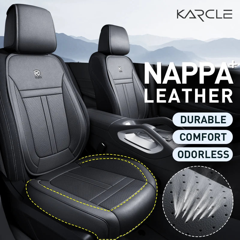 PU Leather Car Seat Cover Full Set 360°Surrounded Bottom Adjustable Back Seat Pad Waterproof Front Seat Cushion Car Accessories