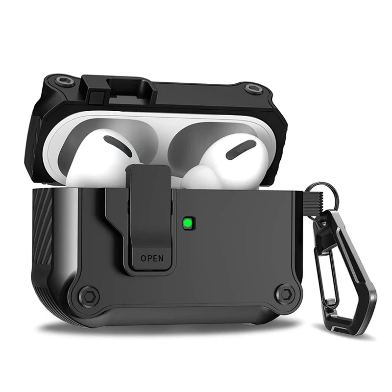Security Lock Cover for AirPods Pro 3 2025 Case for AirPods Pro3 Pro 3rd Gen 2025 Cases Shockproof PC Headphone Fundas With Hook