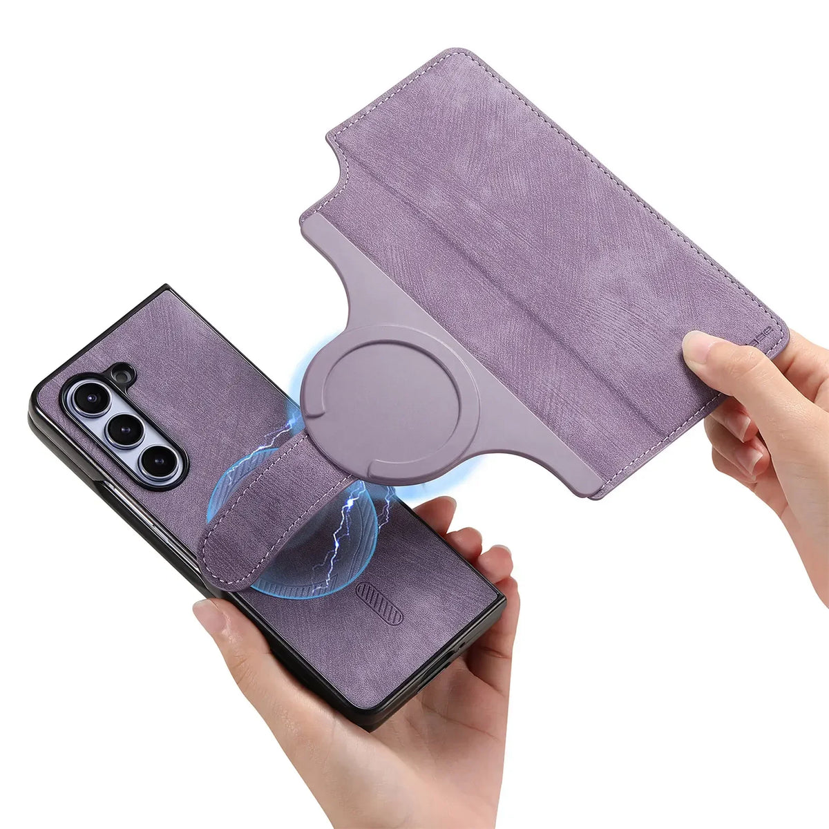 2 in 1 Detachable Magnetic Flip Phone Case For Samsung Galaxy Z Fold 8 Ultra 7 6 5 Fold7 Card Solt Wallet Removable Bag Cover