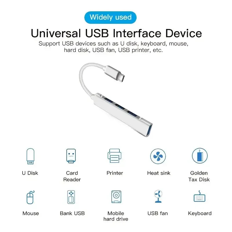 USB C HUB USB 3.0 HUB Type C 4 Port Multi Splitter Adapter OTG Macbook HUB Pro 13 15 Air Mi Pro for HUAWEI Computer Accessories